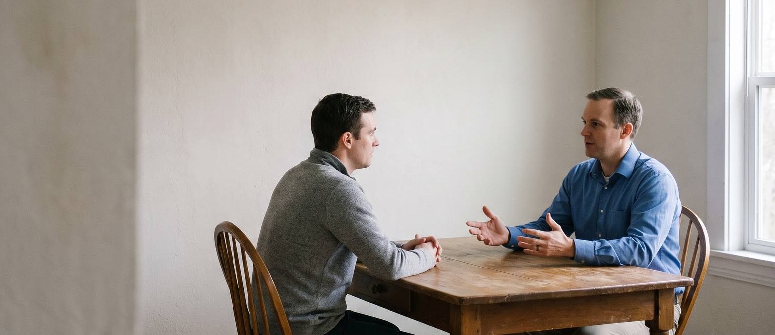 two men talking about chiropractic care charlotte nc